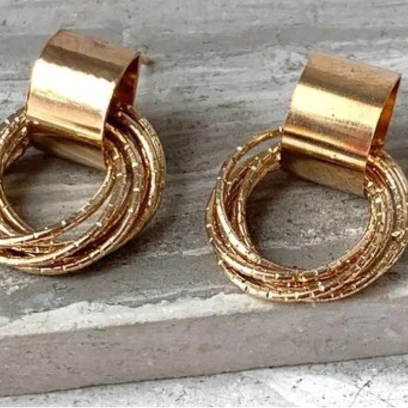 Anthropologie Gold Hoops - Picture 5 of 8